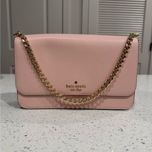 Kate Spade Pink Crossbody Bag with Gold Chain